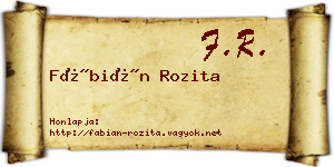 Fábián Rozita névjegykártya